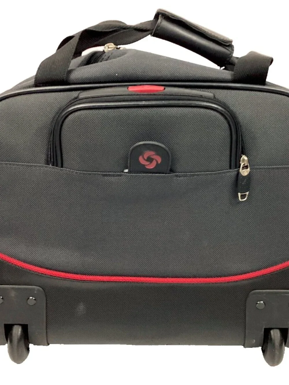 Samsonite Rolling Laptop Bag - Black/Red - Carry Handle + Pull-Along - EUC!